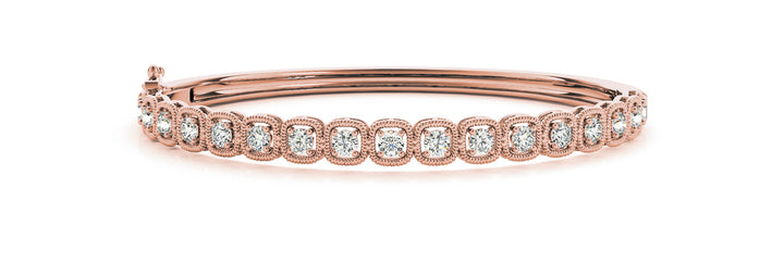 14K Rose Gold Diamond Bangle