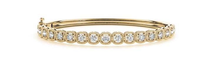 18K Yellow Gold Lab Diamond Fashion Bangle