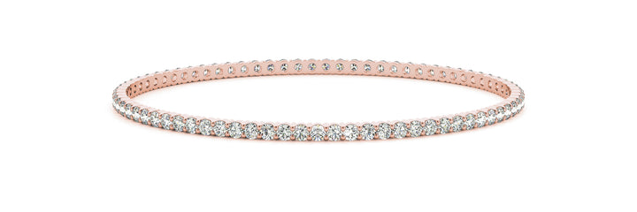 14K Rose Gold Diamond Traditional Bangle
