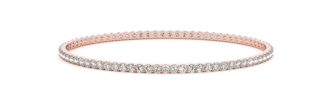 Rose Gold Diamond Bangle | 114 Lab Stones