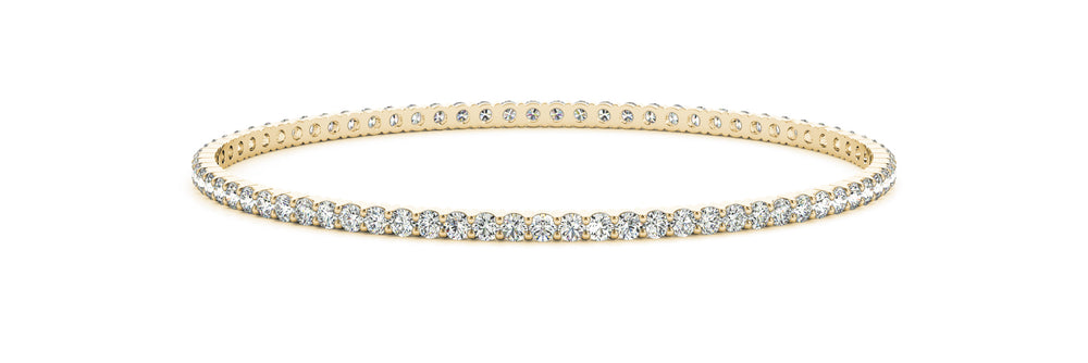 14K Yellow Gold PavÃ© Diamond Traditional Bangle