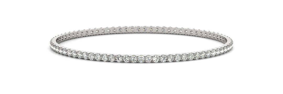 18K White Gold Diamond Bangle Bracelet