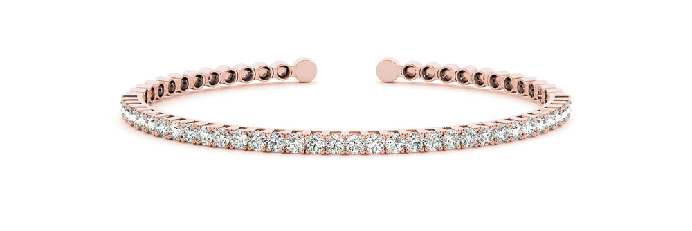 14K Rose Gold Diamond Bangle Bracelet