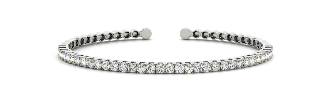 14K White Gold Diamond Bangle Bracelet