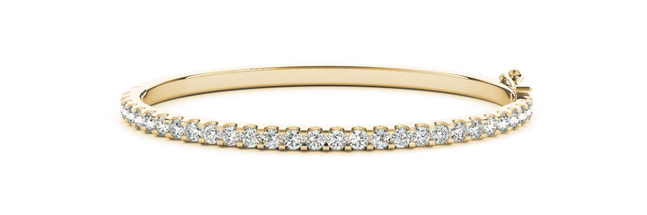 Classic 14K Yellow Gold Diamond Bangle Bracelet