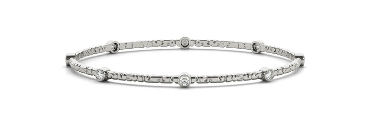14K White Gold 1/4 ct Diamond Bangle Bracelet