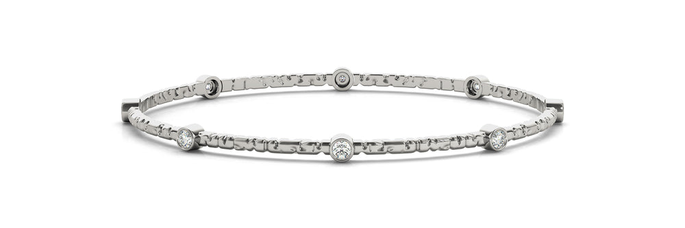 18K White Gold 1/4 CT Diamond Fashion Bangle