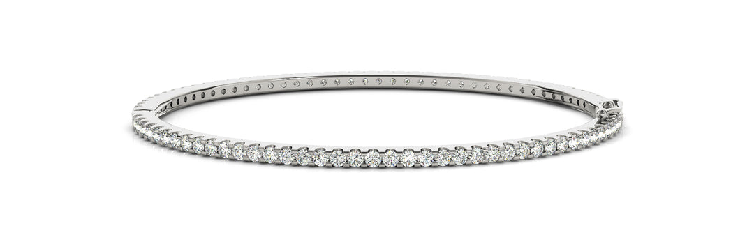 18K White Gold Diamond Fashion Bangle Bracelet
