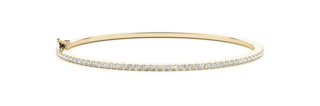 14K Yellow Gold Diamond Traditional Bangle