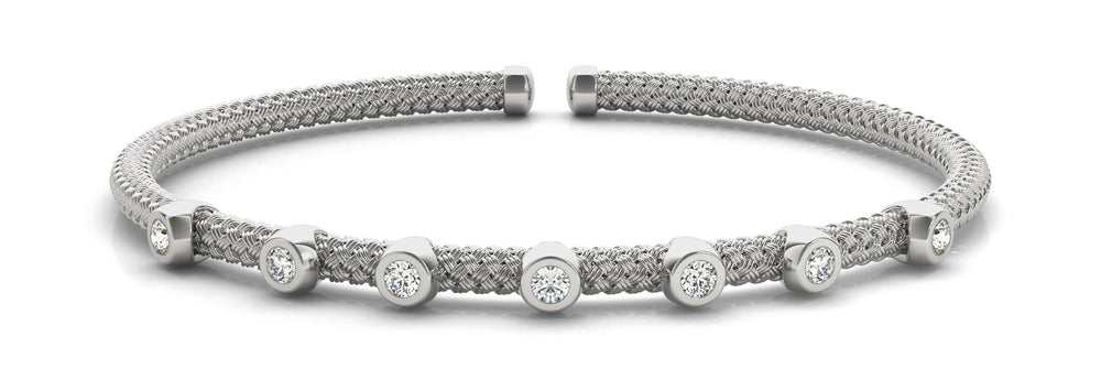 14K White Gold Round Diamond Fashion Bracelet