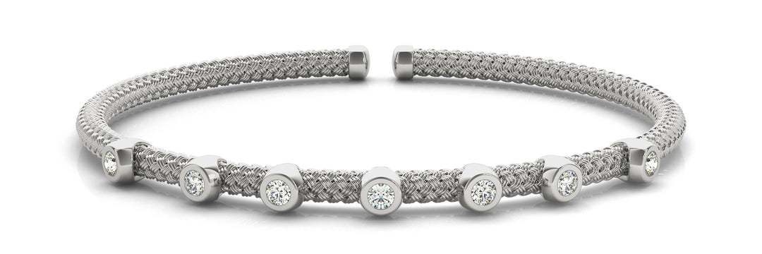 14K White Gold Round Diamond Fashion Bracelet