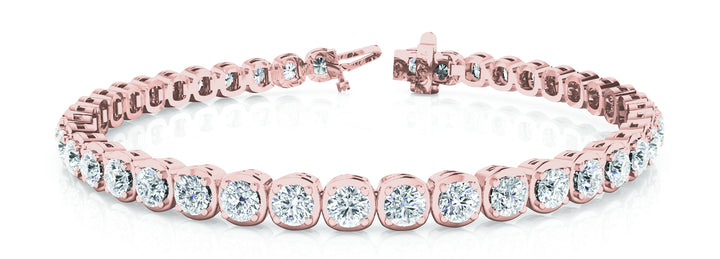 18K Rose Gold Round Diamond Tennis Bracelet