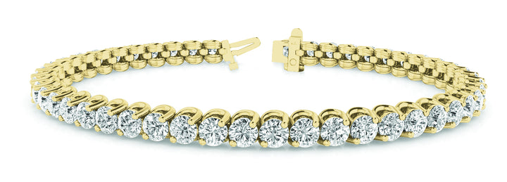 18K Yellow Gold 2ctw Round Diamond Tennis Bracelet
