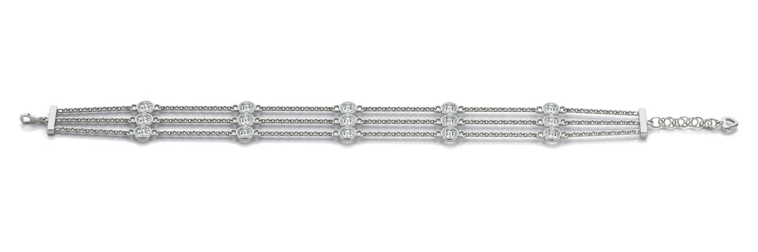 3 Row Lab Diamond Chain Bracelet