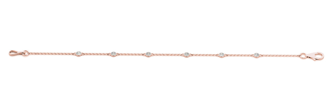 18K Rose Gold Lab Diamond Chain Bracelet