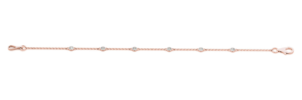 18K Rose Gold Lab Diamond Chain Bracelet