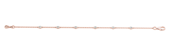 18K Rose Gold Lab Diamond Chain Bracelet