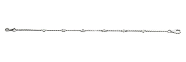 14K White Gold 1/8 CT Diamond Fashion Bracelet