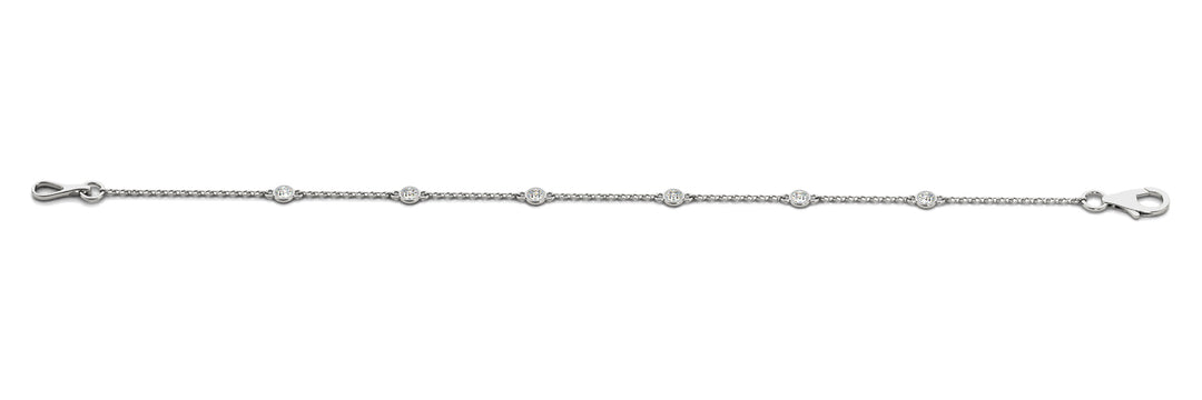 18K White Gold Round Diamond Fashion Bracelet