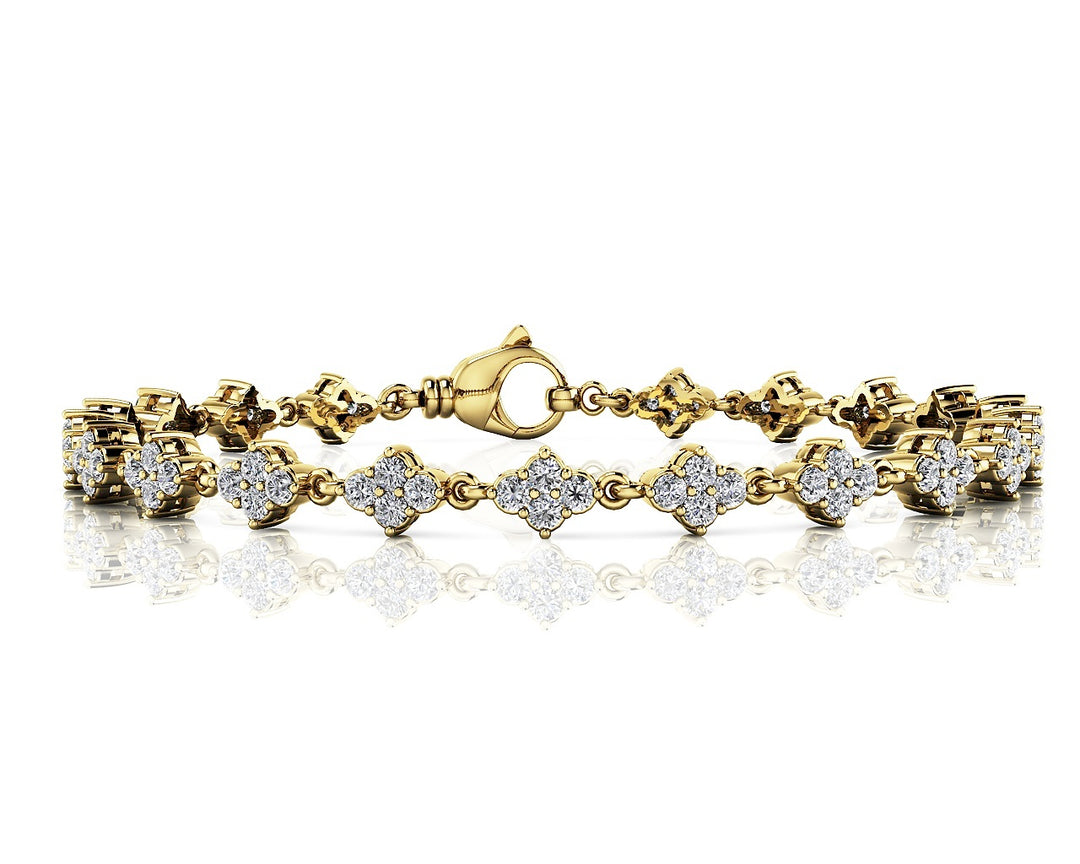 18K White Gold Round Diamond Fashion Bracelet