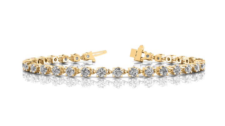 18K Yellow Gold Round Diamond Fashion Bracelet