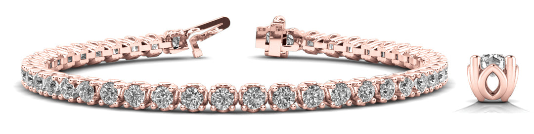 Rose Gold Lab Diamond 4-Prong Inline Bracelet