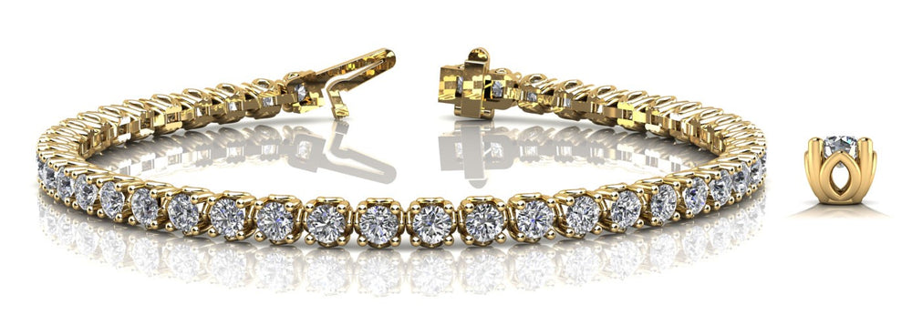 14K Yellow Gold Diamond Inline Tennis Bracelet