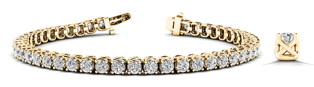 18K Yellow Gold 10.8 CT Lab Diamond Inline Bracelet