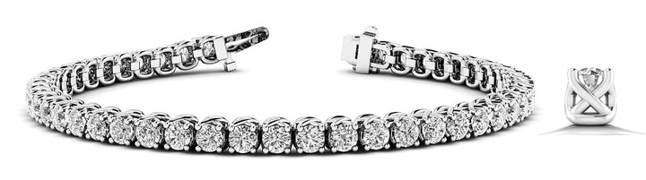 14K White Gold Diamond In-Line Bracelet