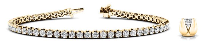 18K Yellow Gold 10.25ct Diamond Line Bracelet