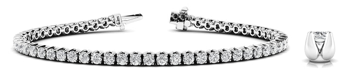 14K White Gold 10.25ctw Diamond Line Bracelet