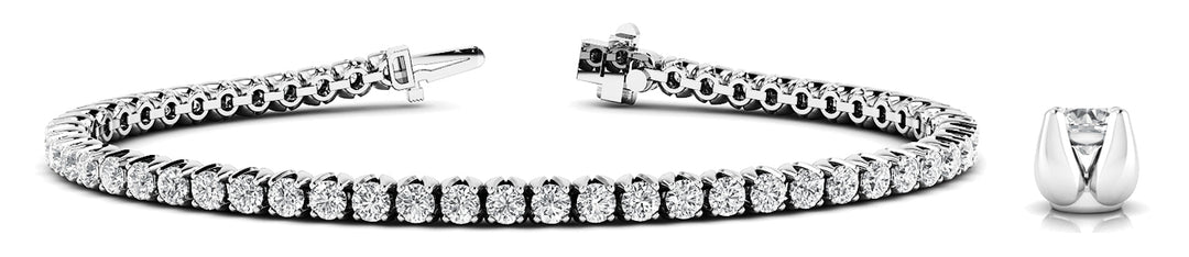 Lab Diamond 4 Prong Inline Tennis Bracelet