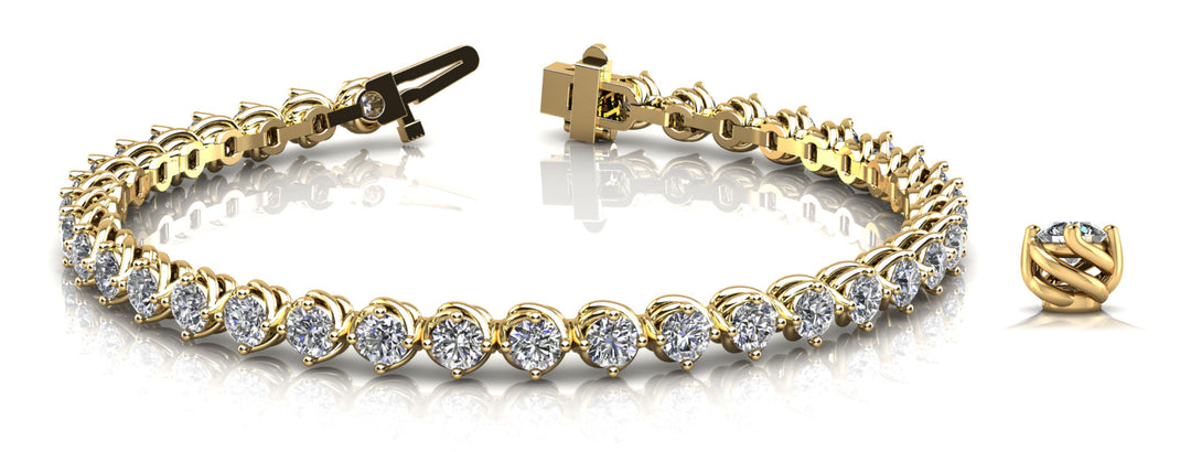 Yellow Gold Lab Diamond 4-Prong Tennis Bracelet