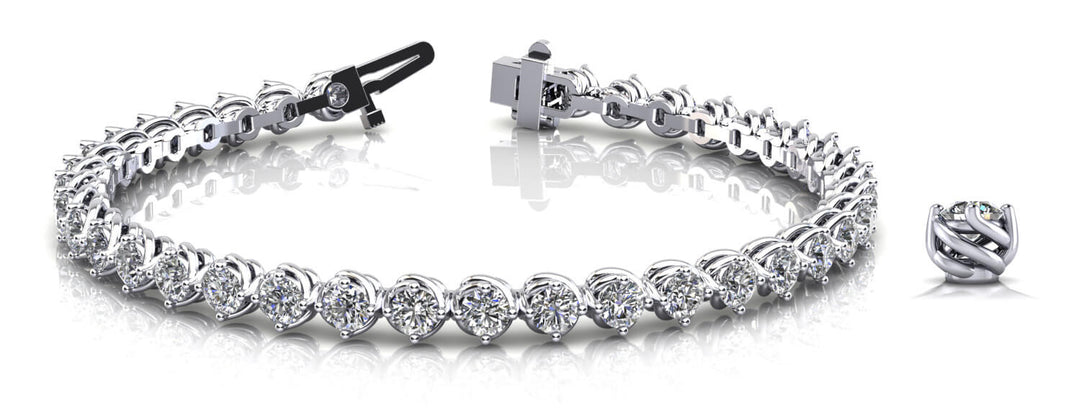 14K White Gold 2 CT Diamond Line Bracelet