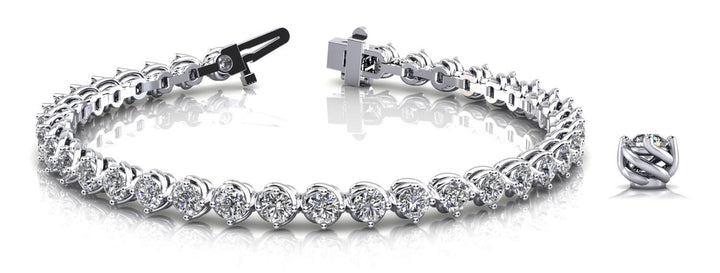 14K White Gold 2 CT Diamond Line Bracelet