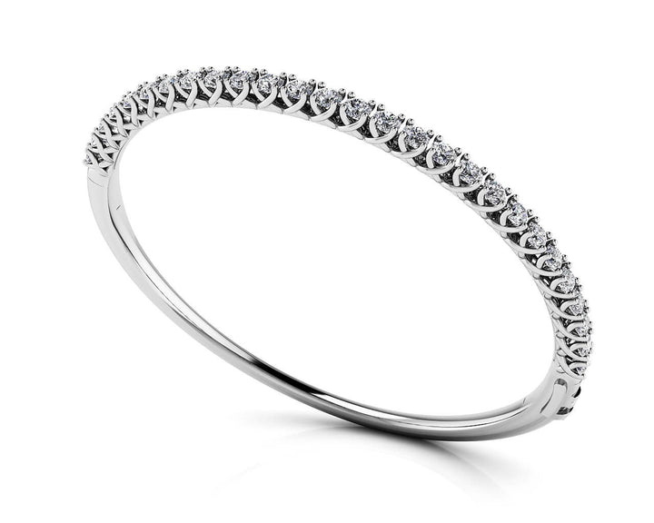 18K White Gold Round Diamond Fashion Bracelet