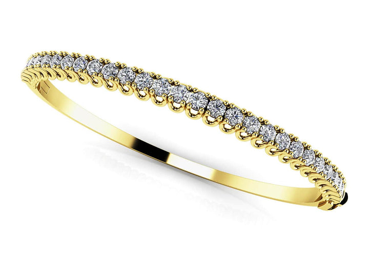 14K White Gold Lab Diamond 4 Prong Bangle