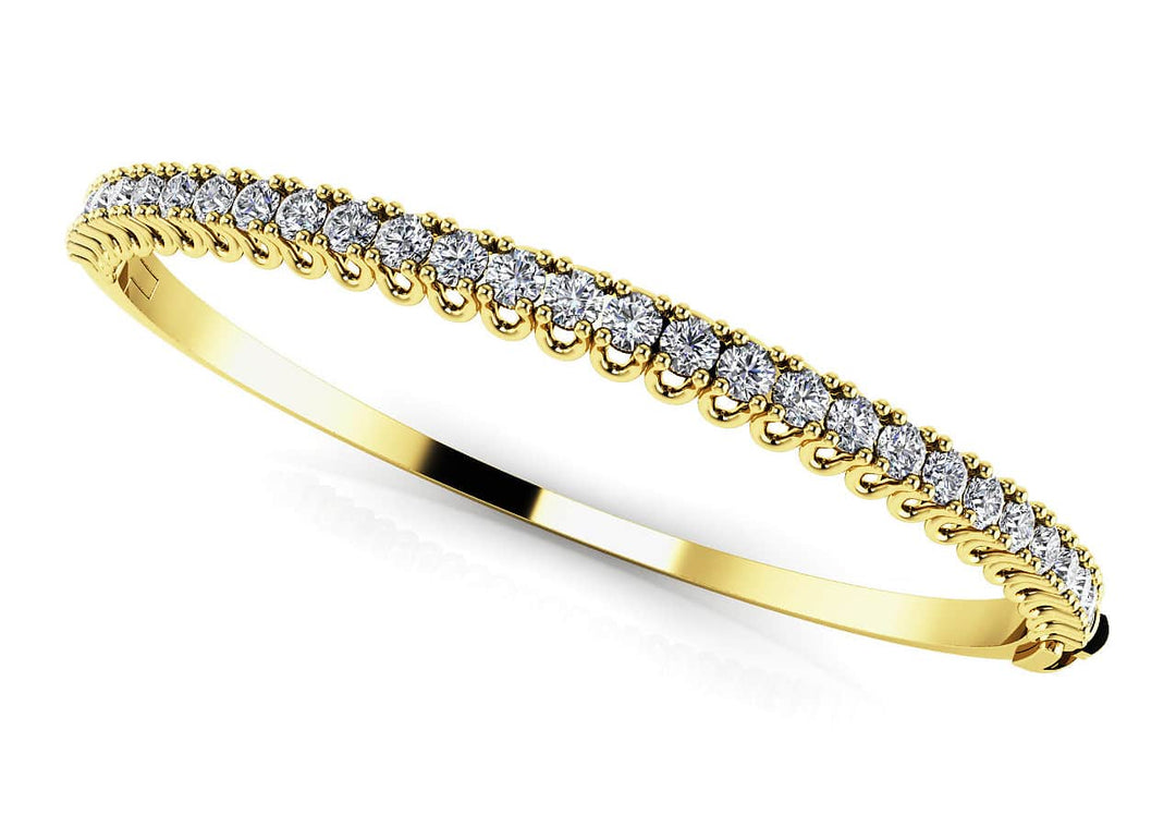 Lab Diamond 4 Prong Bangle in Premium Metal