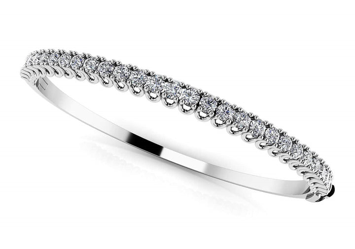 Platinum White Diamond Fashion Bangle Bracelet