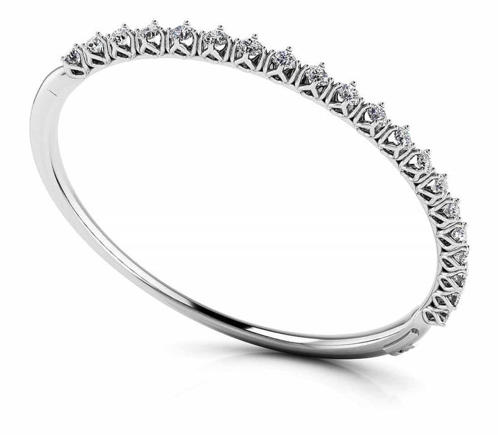 14K Gold Lab Diamond 4 Prong Bangle