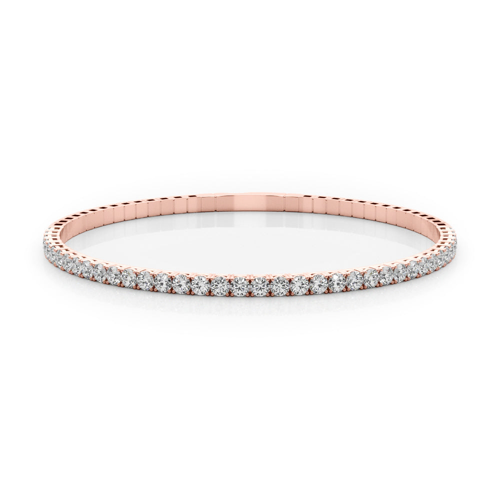 14K Rose Gold Diamond Flex Bangle