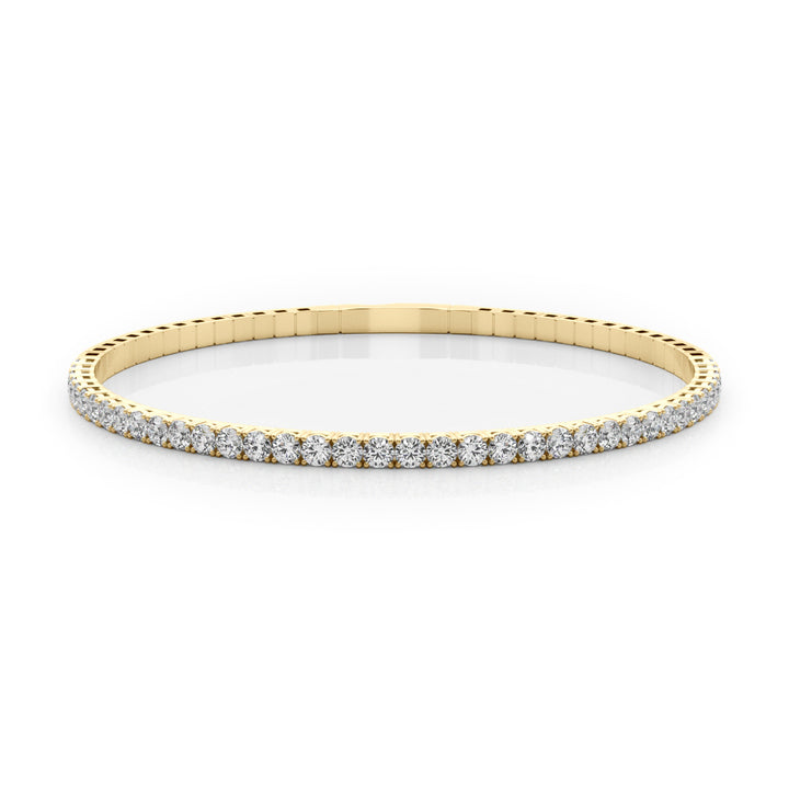 14K Yellow Gold Diamond Flex Bangle