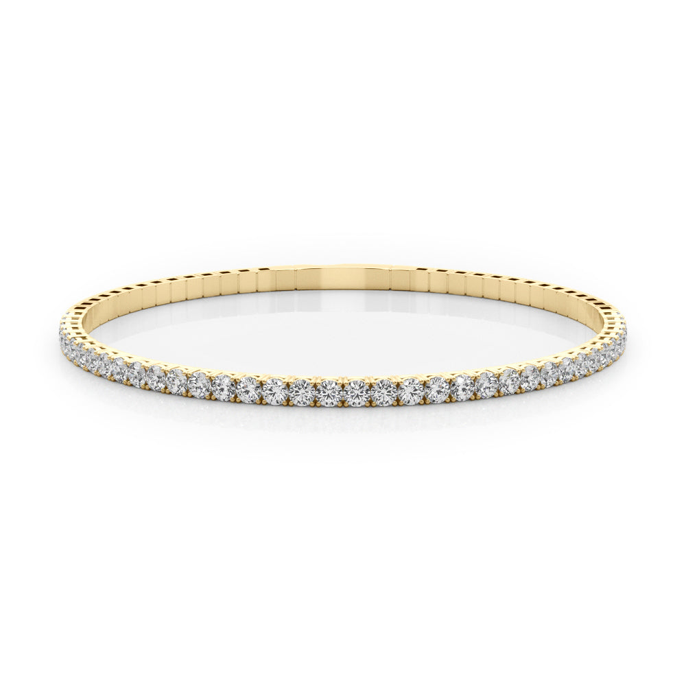 18K Yellow Gold Multi-Diamond Flex Bangle Bracelet