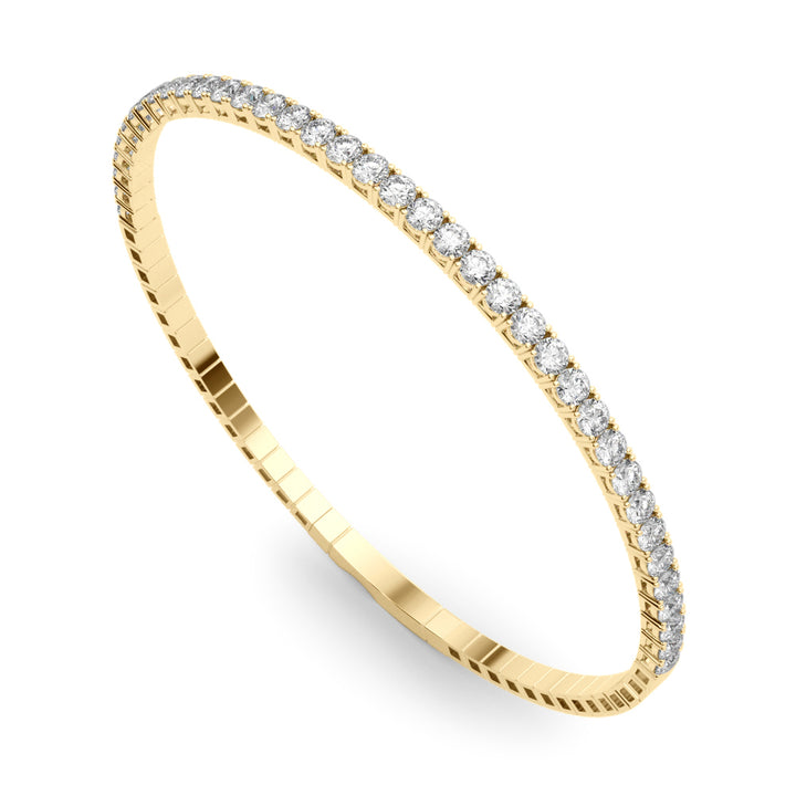14K Yellow Gold Diamond Flex Bangle