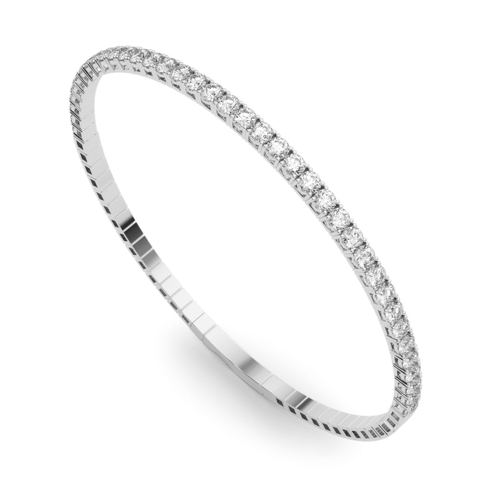 14K White Gold Diamond Flex Bangle Bracelet