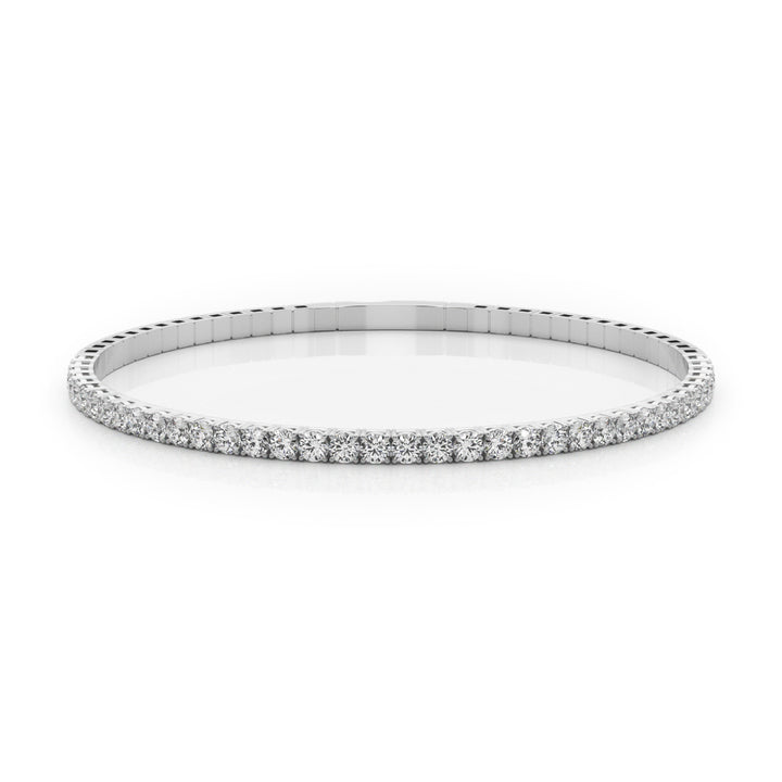 14K White Gold Diamond Flex Bangle Bracelet