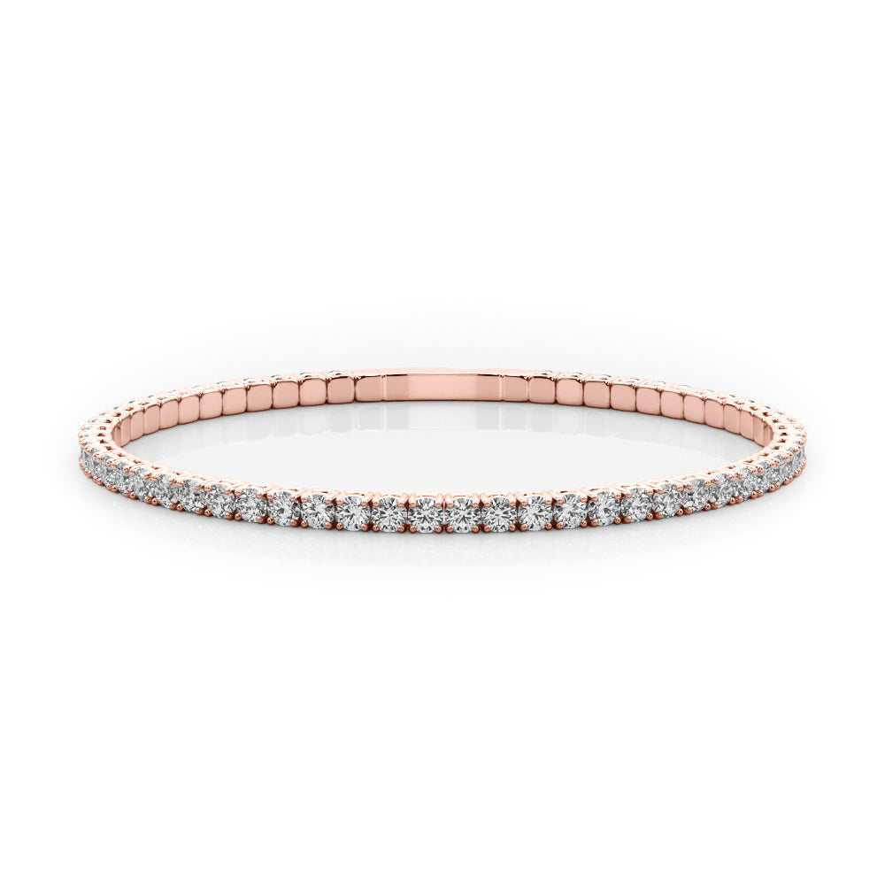 14K Rose Gold Lab Diamond Flex Bangle
