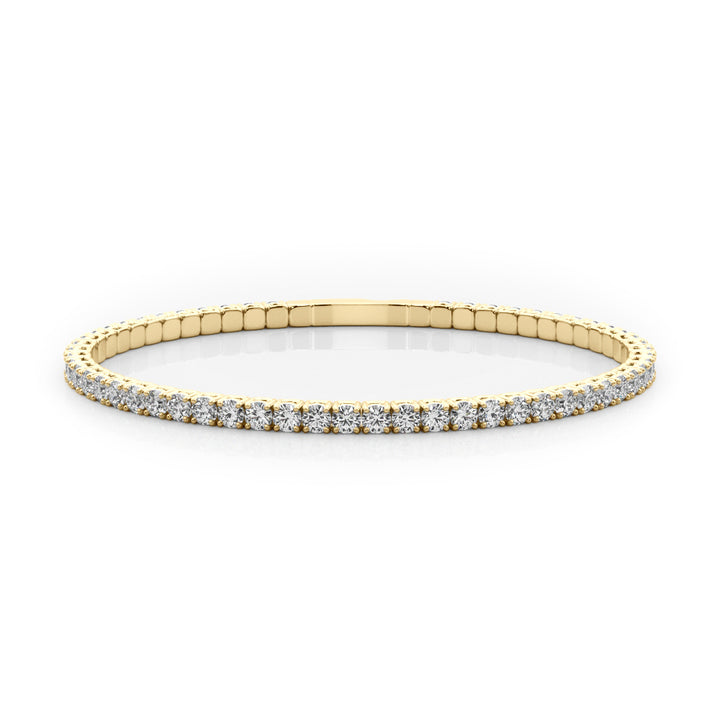 Flexible 14K Yellow Gold Diamond Eternity Bangle