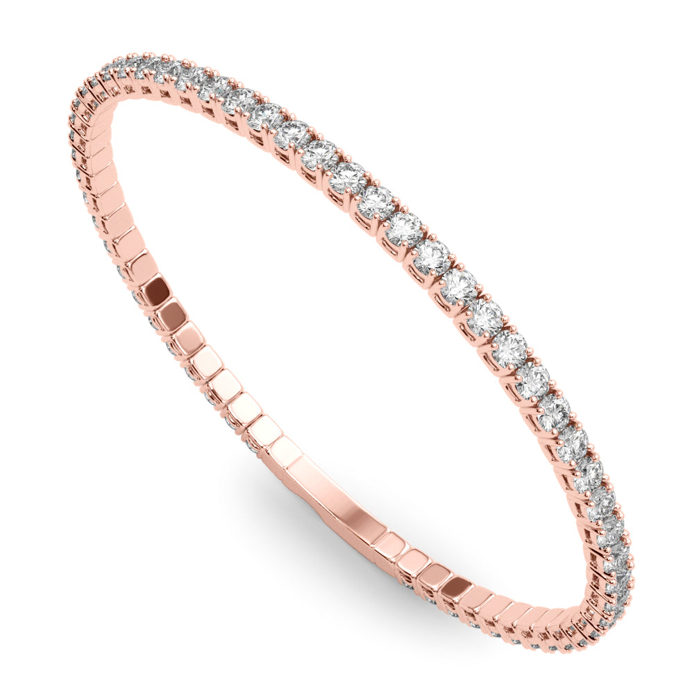 18K Rose Gold Lab Diamond Flex Bangle