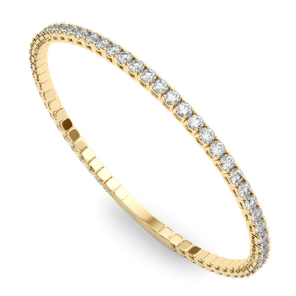 Flexible 18K Yellow Gold Diamond Eternity Bangle